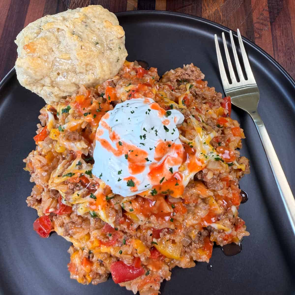 Plated Unstuffed Pepper Skillet