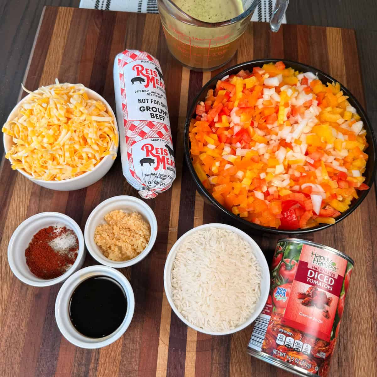 Ingredients for Unstuffed Pepper Skillet