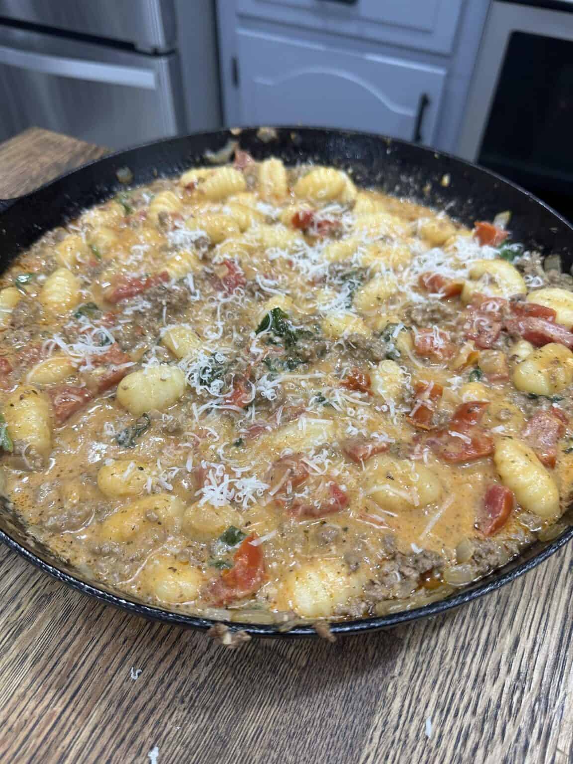 Creamy Beef and Gnocchi - Cooking in the Midwest