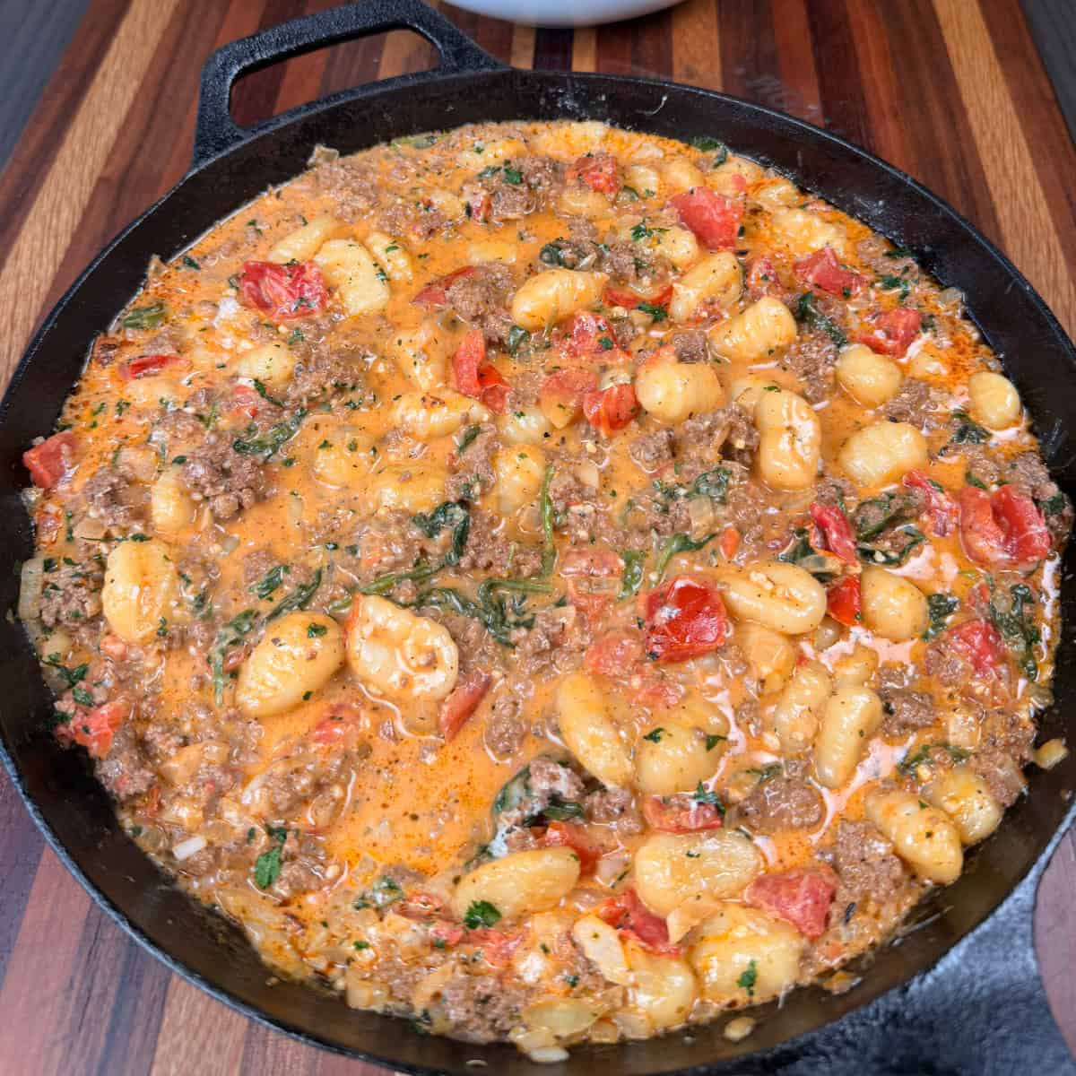 Creamy Beef and Gnocchi Skillet