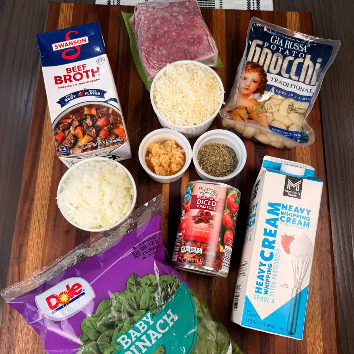 Ingredients for Beef and Gnocchi