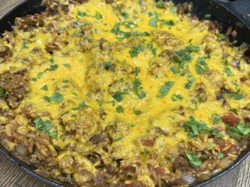 Cheesy Taco Rice Skillet - I Wash You Dry