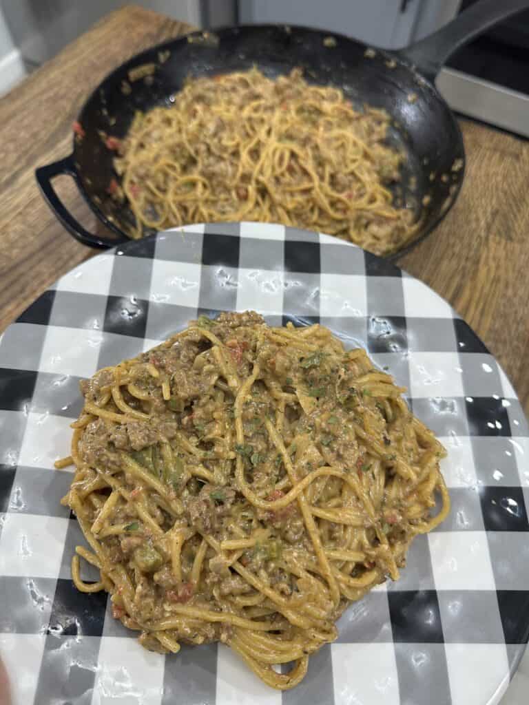 One Pan Taco Spaghetti