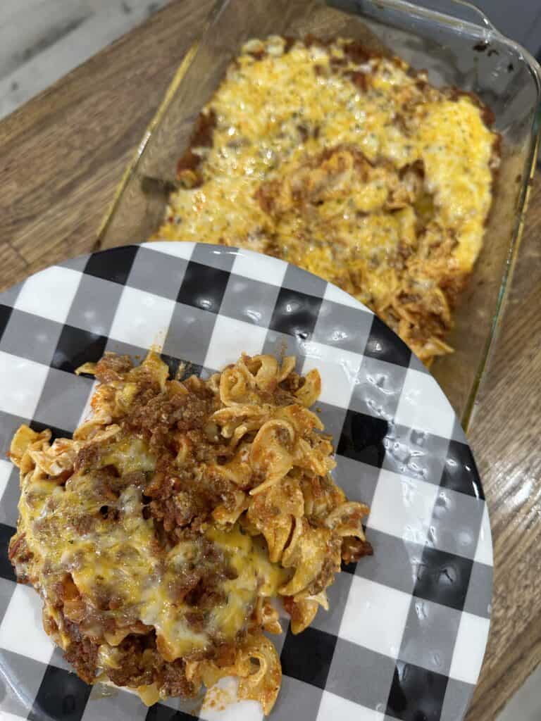 Cheesy Egg Noodle Bake