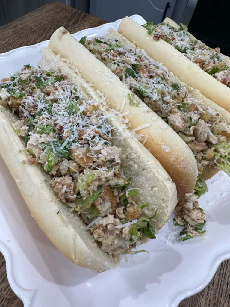 Chopped Chicken Caesar Salad Sandwiches