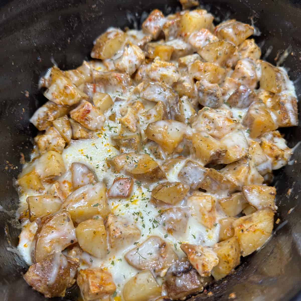 Crockpot Garlic Parmesan Chicken And Potatoes Cooking In The Midwest