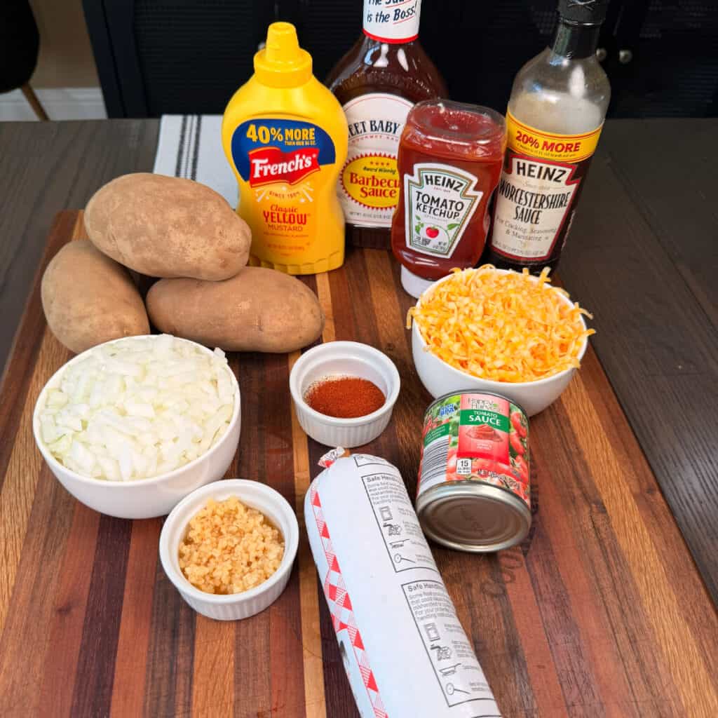 Ingredients for Sloppy Joe Potato Skillet
