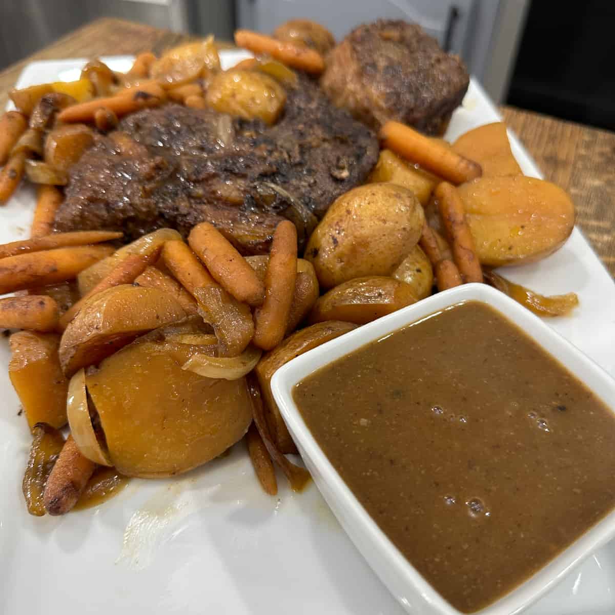 Crockpot Roast, Potatoes, and Carrots - Cooking in the Midwest