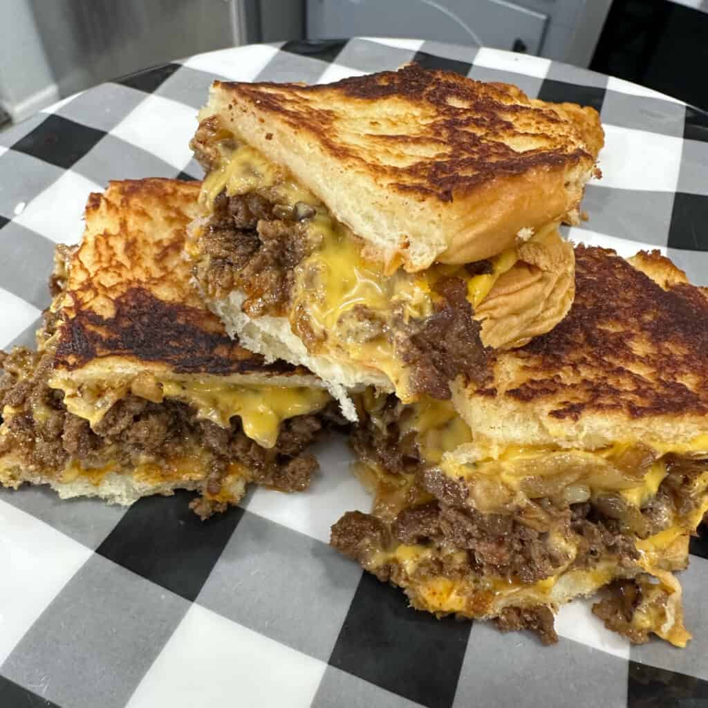 Grilled Cheese Cheeseburger Sliders