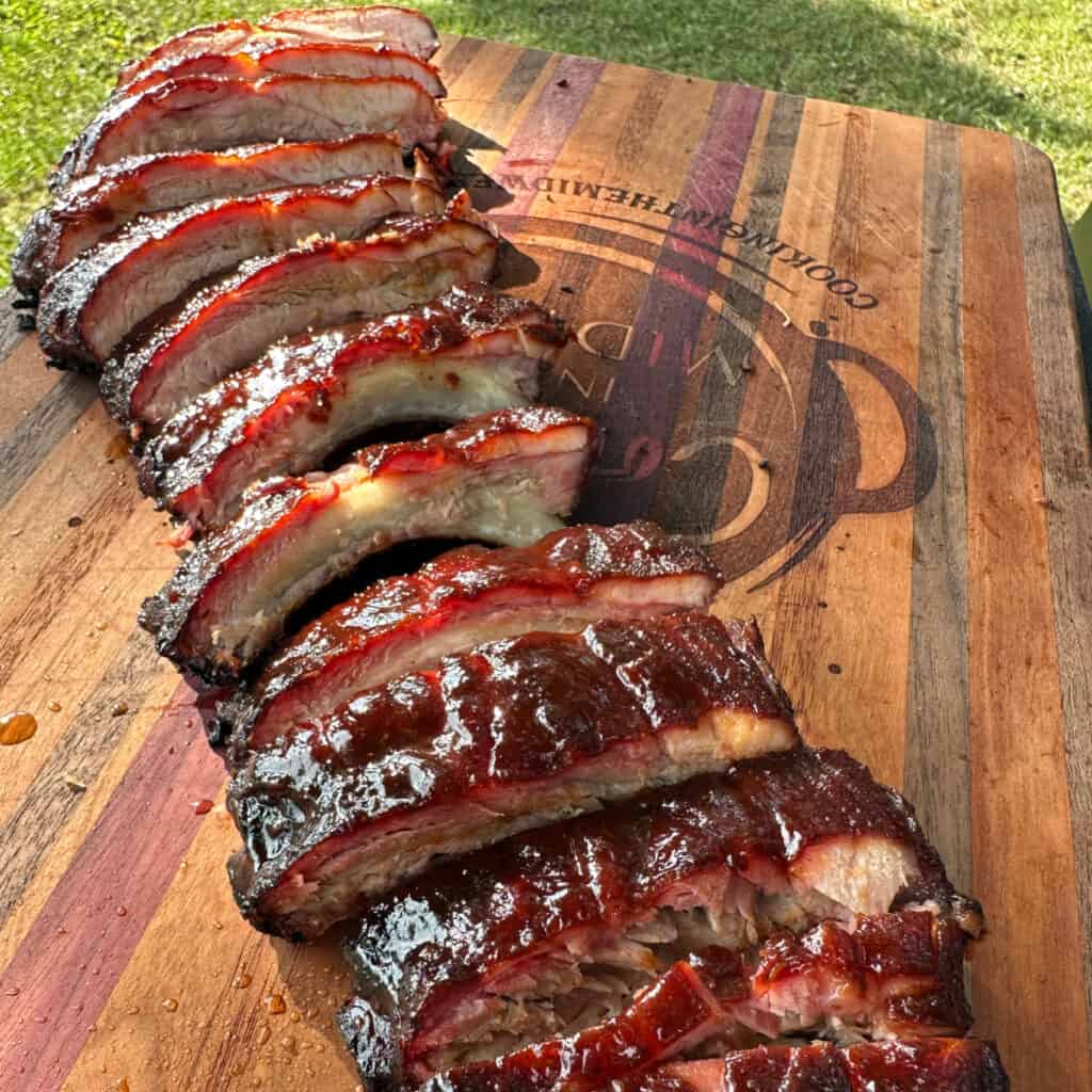 Smoked Baby Back Ribs Cooking in the Midwest