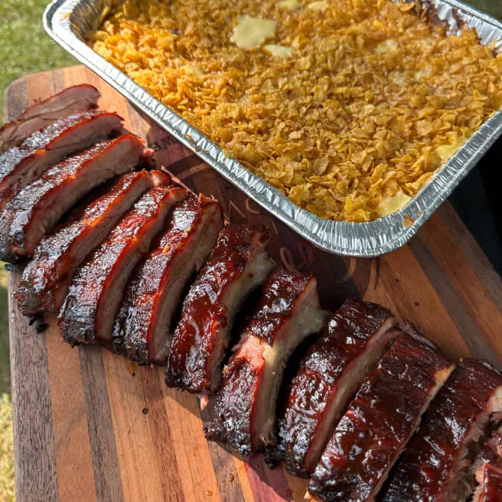 Smoked Baby Back Ribs Cooking in the Midwest