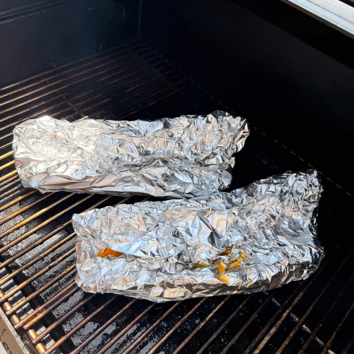 Wrapped Ribs on Smoker