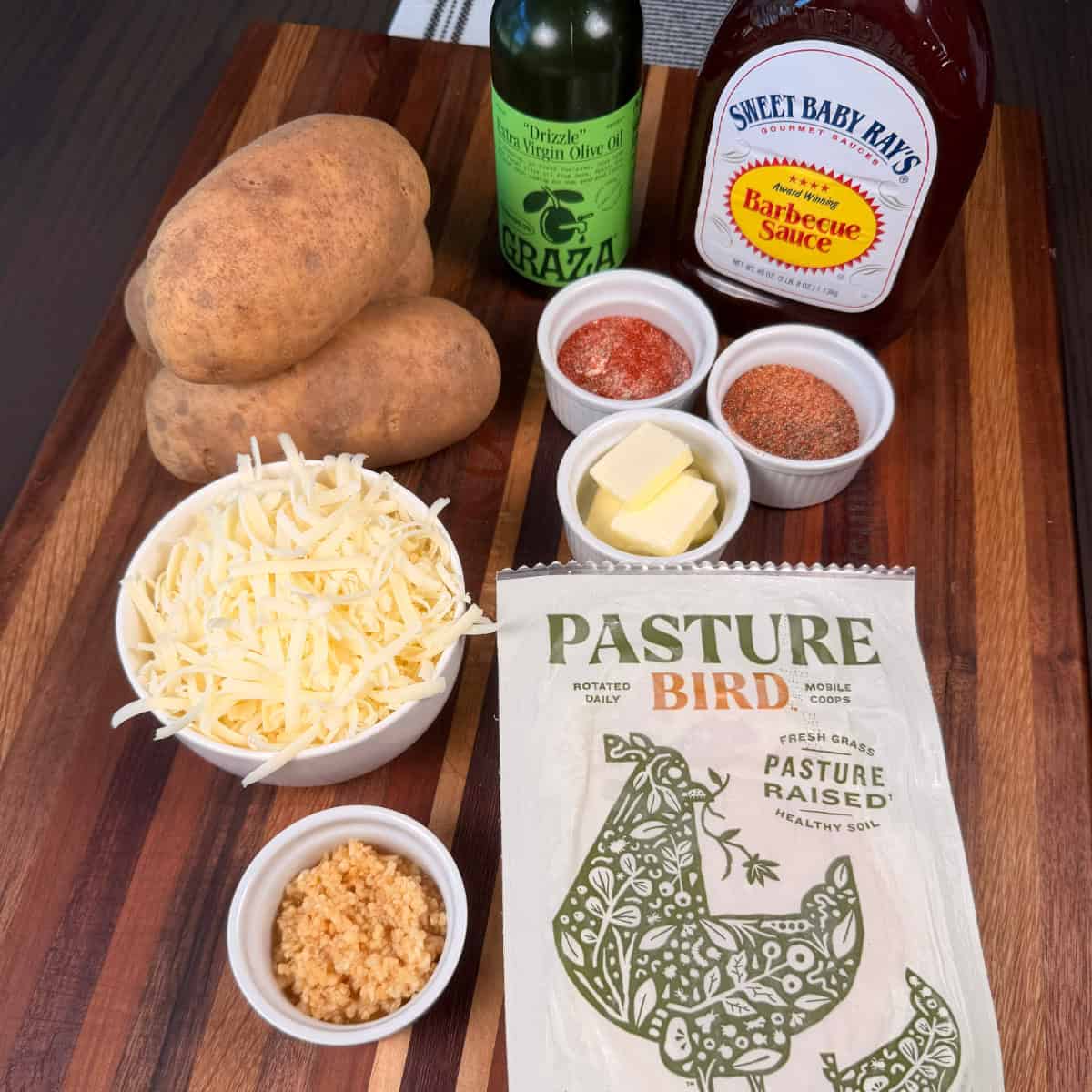 Ingredients for BBQ Chicken Potato Skillet