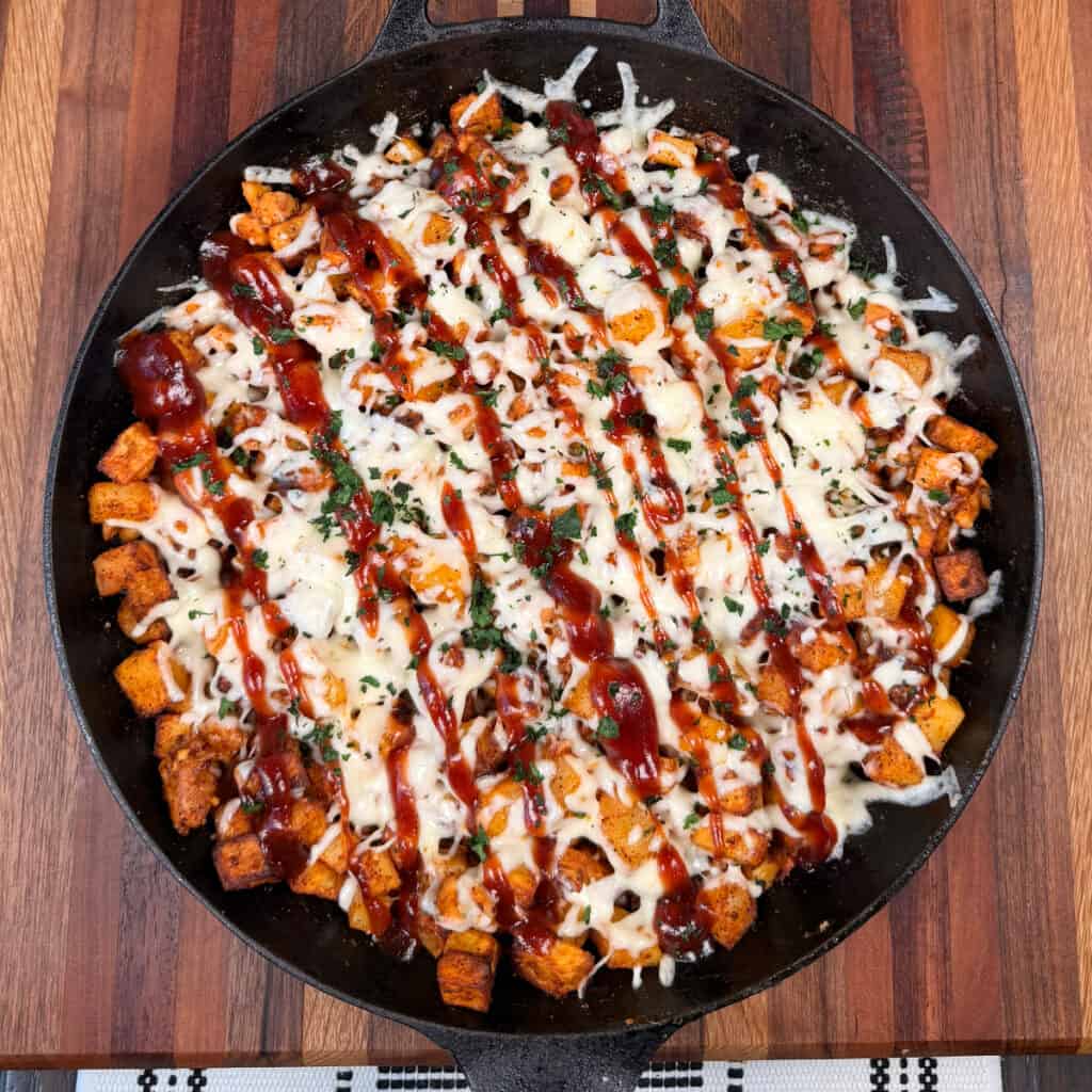 Cheesy BBQ Chicken Potato Skillet