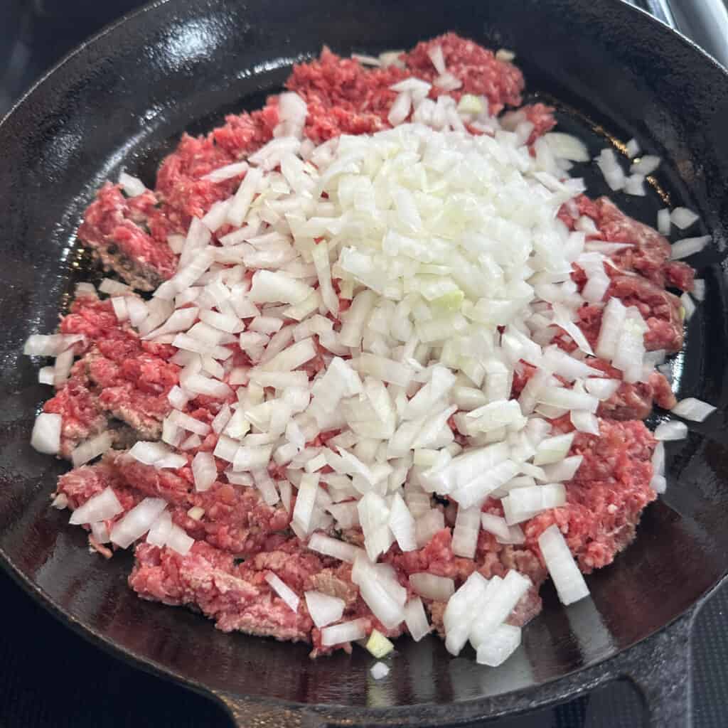 Ground beef and Onions