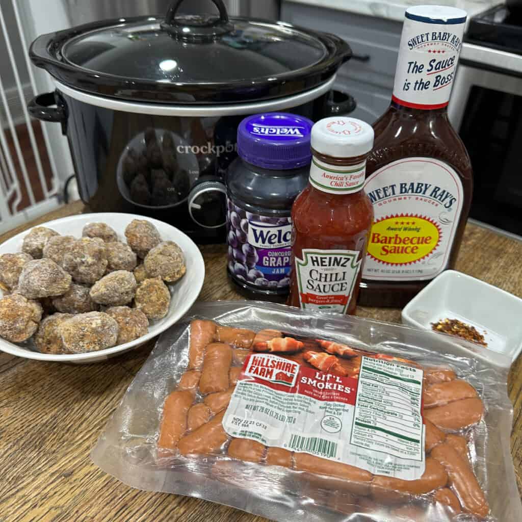 Crockpot Meatballs and Little Smokies - Cooking in the Midwest