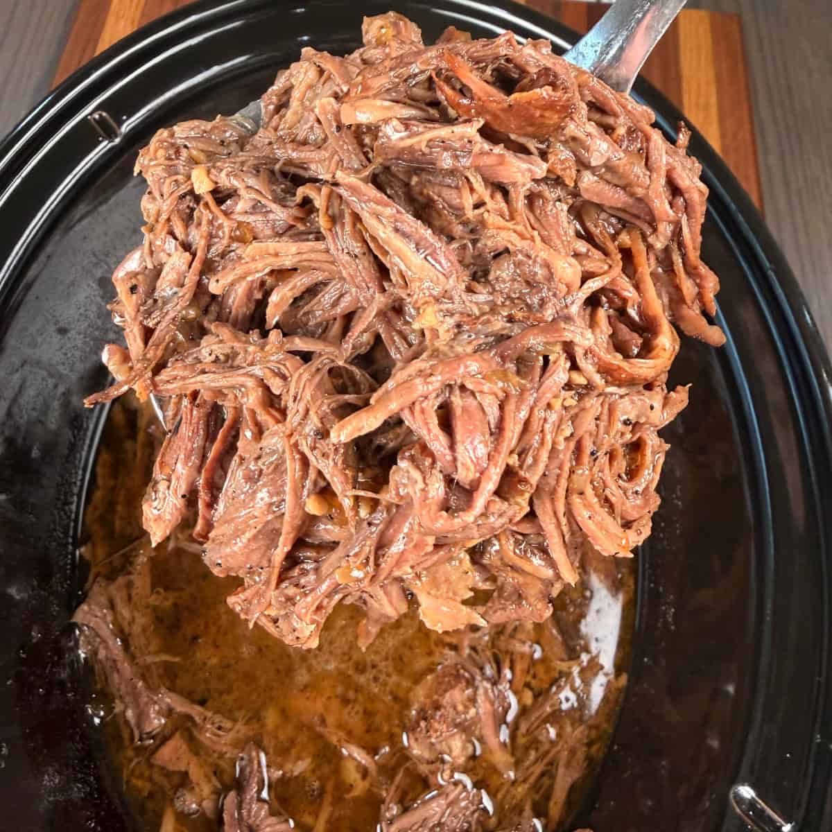 Shredded beef in crockpot