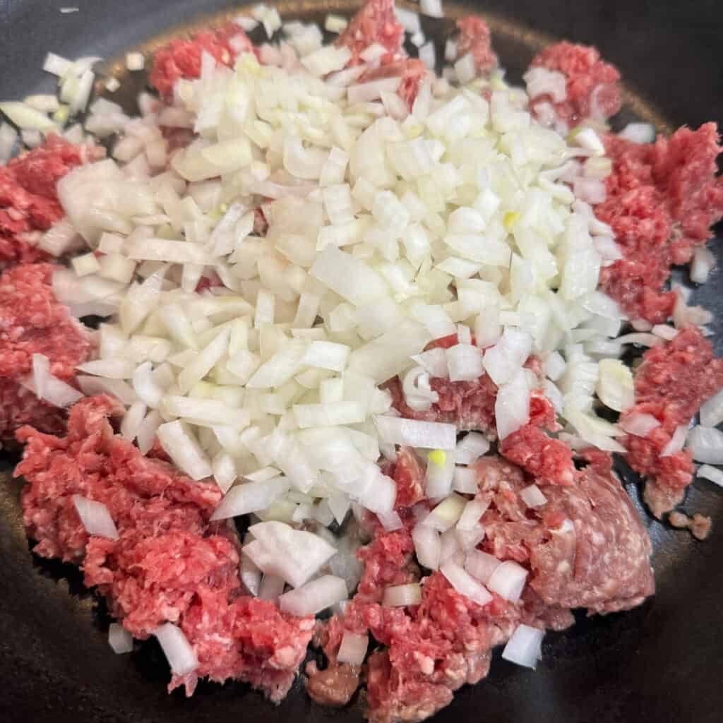 Ground beef and onions