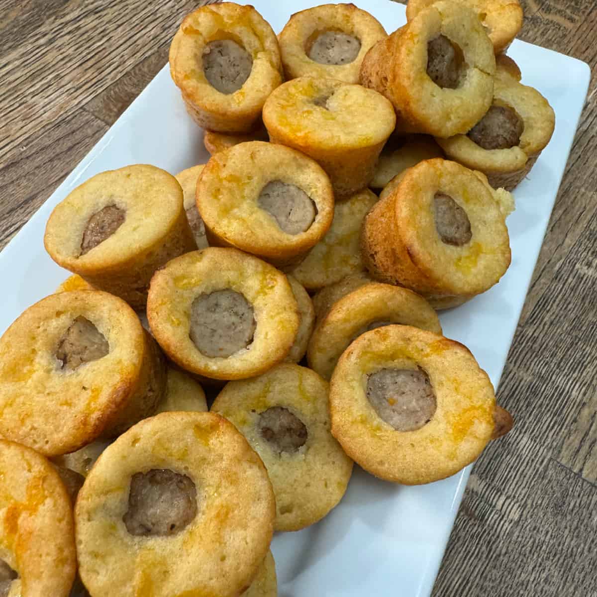 Sausage Pancake Bites Cooking in the Midwest