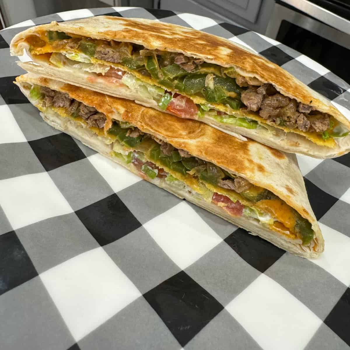 Chipotle Line Wrapped Chipotle Steak Crunch Wraps - Cooking in the Midwest