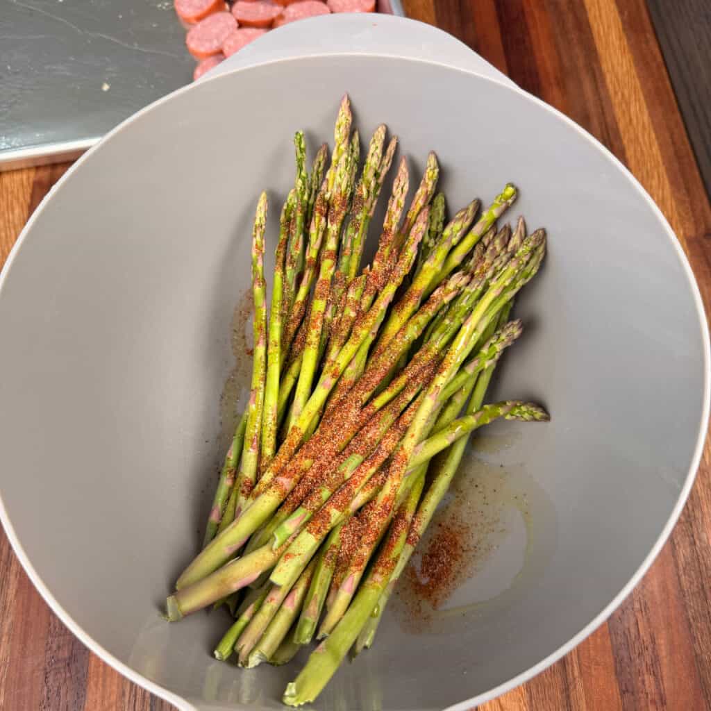 Seasoned Asparagus in a bowl