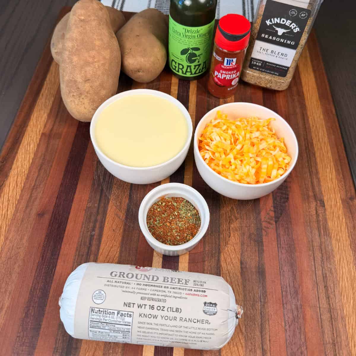 Ingredients for Taco Potato Skillet