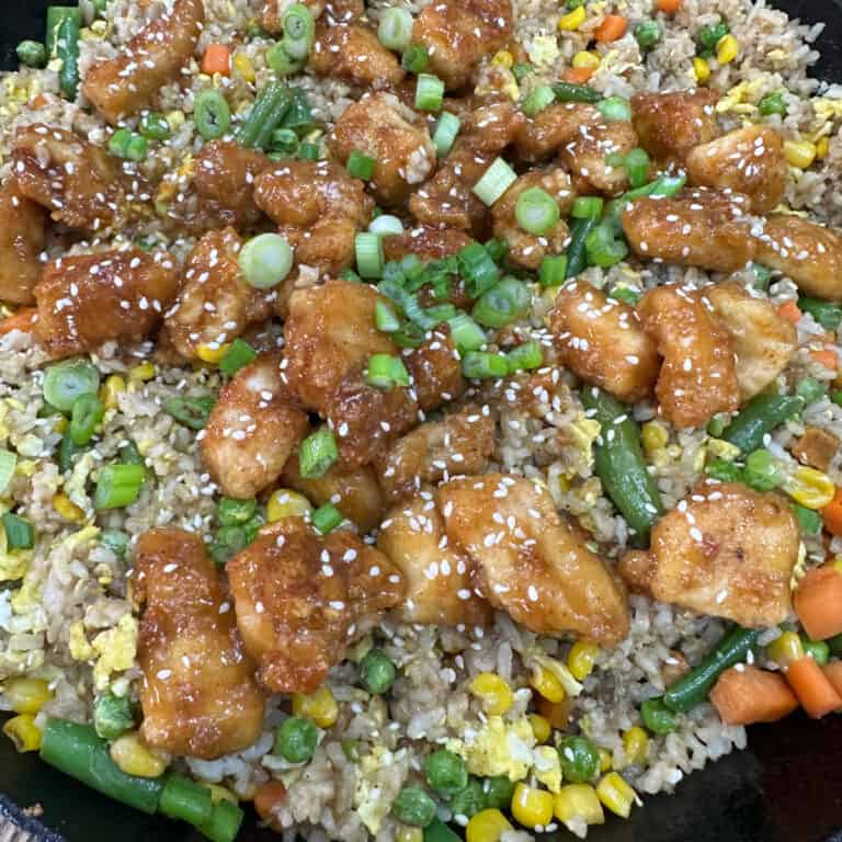 Sesame Chicken and Fried Rice