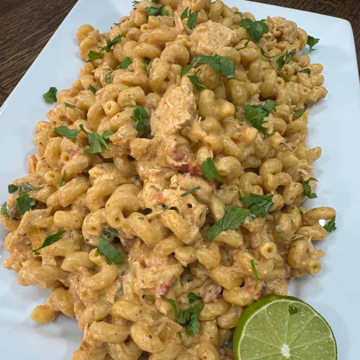 Crockpot Chicken Enchilada Pasta