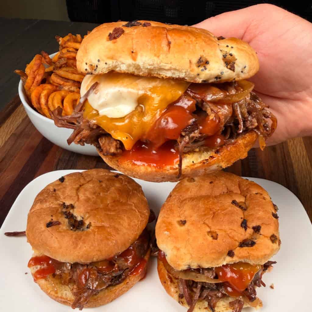 Shredded Beef and Cheddar Sandwiches