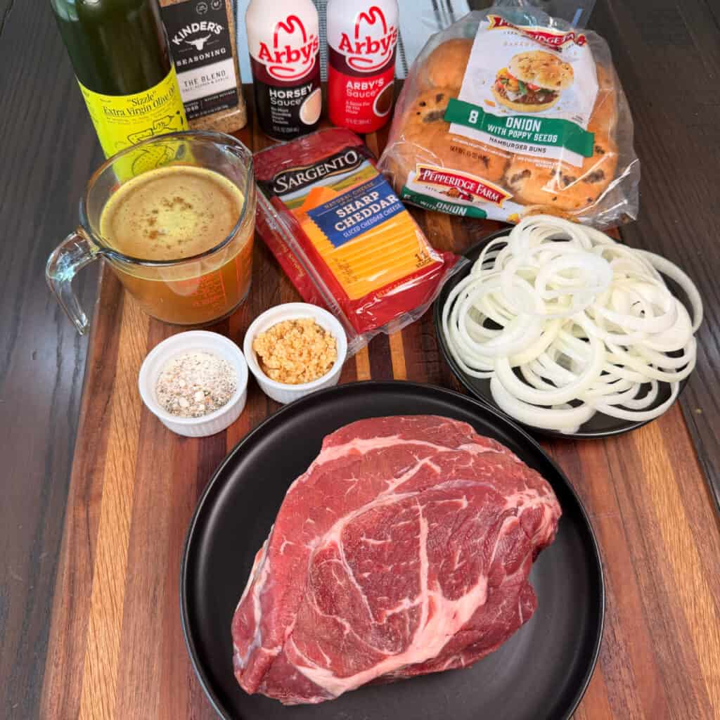Crockpot Beef and Cheddar Sandwiches Ingredients