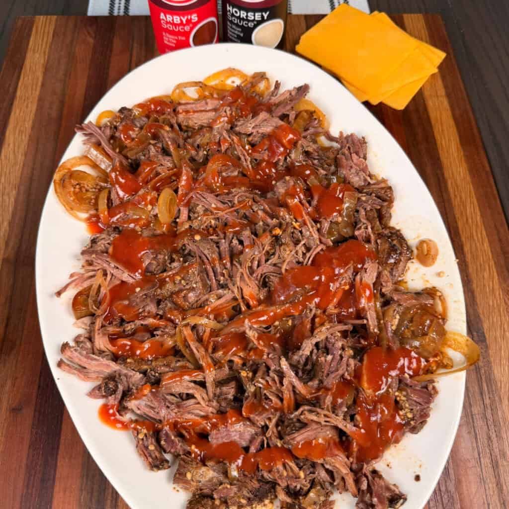 Shredded beef with Arby's sauce
