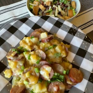 Crockpot Cheesy Potatoes and Kielbasa - Cooking in the Midwest