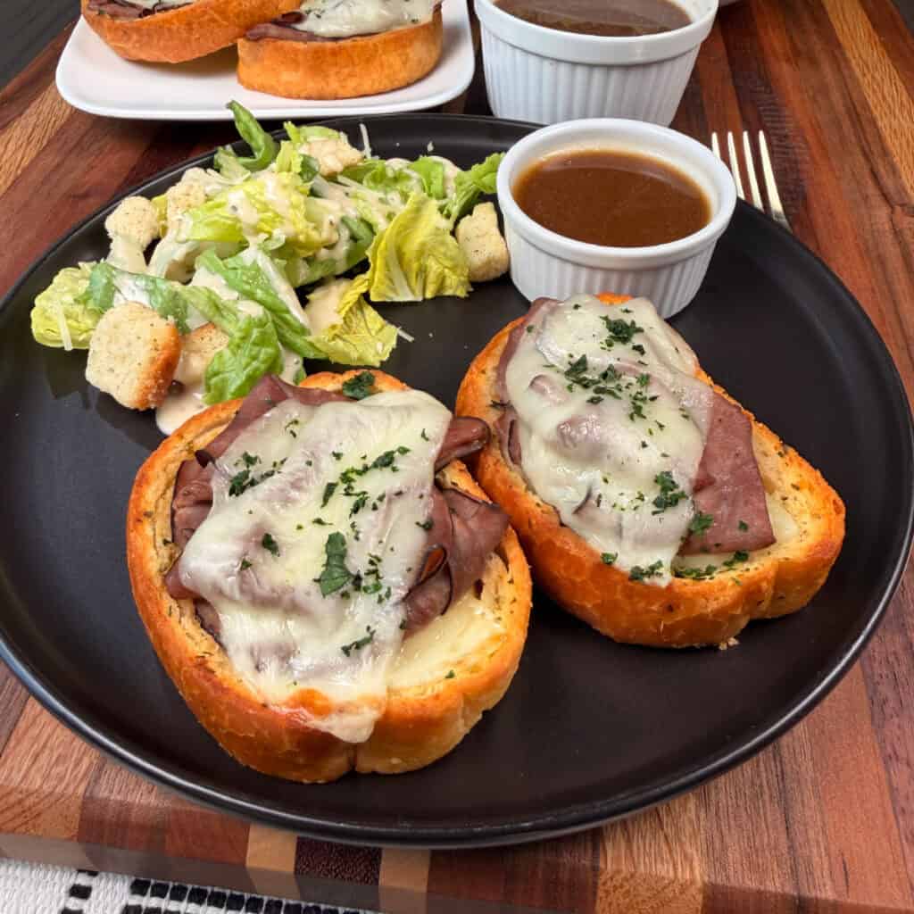 Plated Garlic Toast French Dips