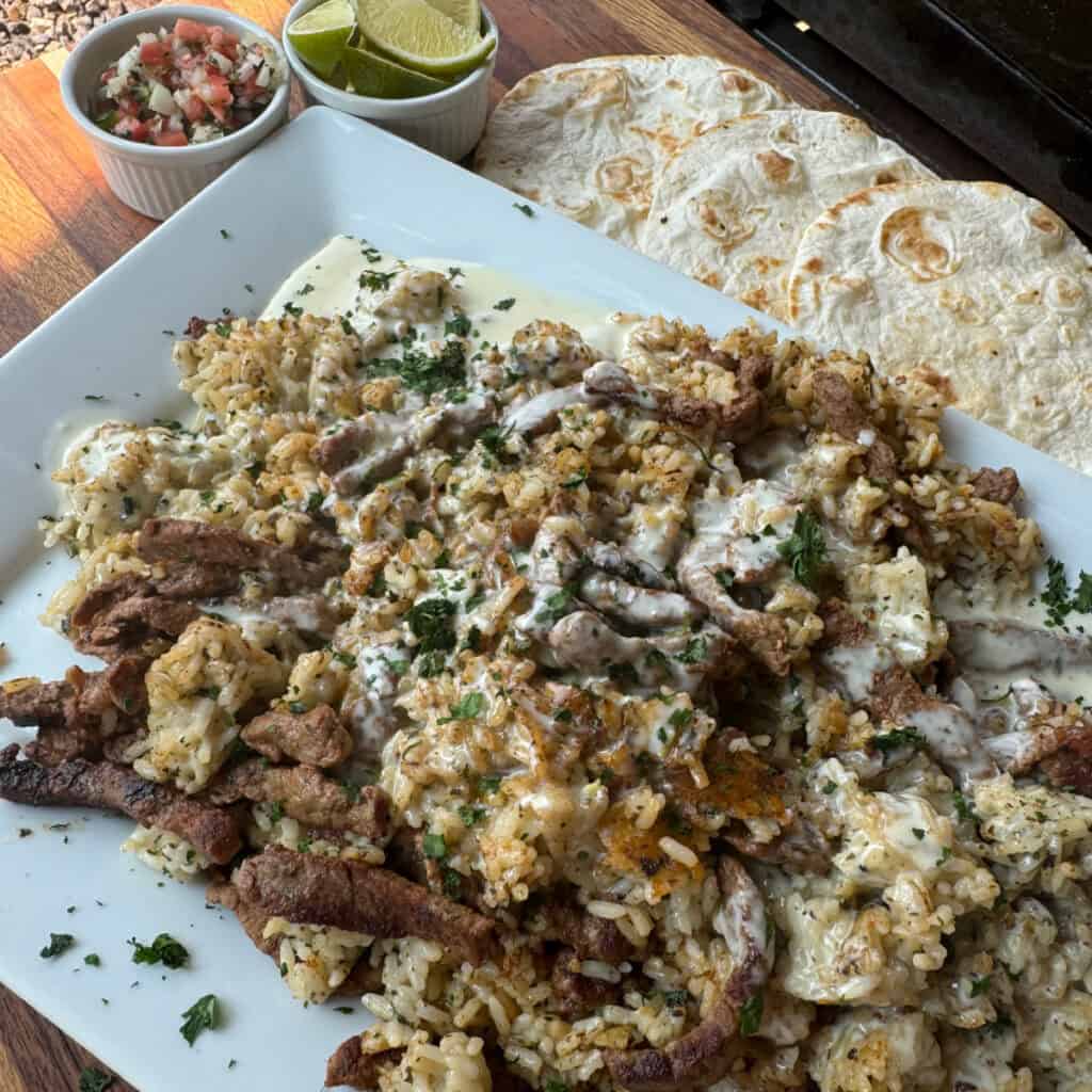 Easy Steak Cheese and Rice