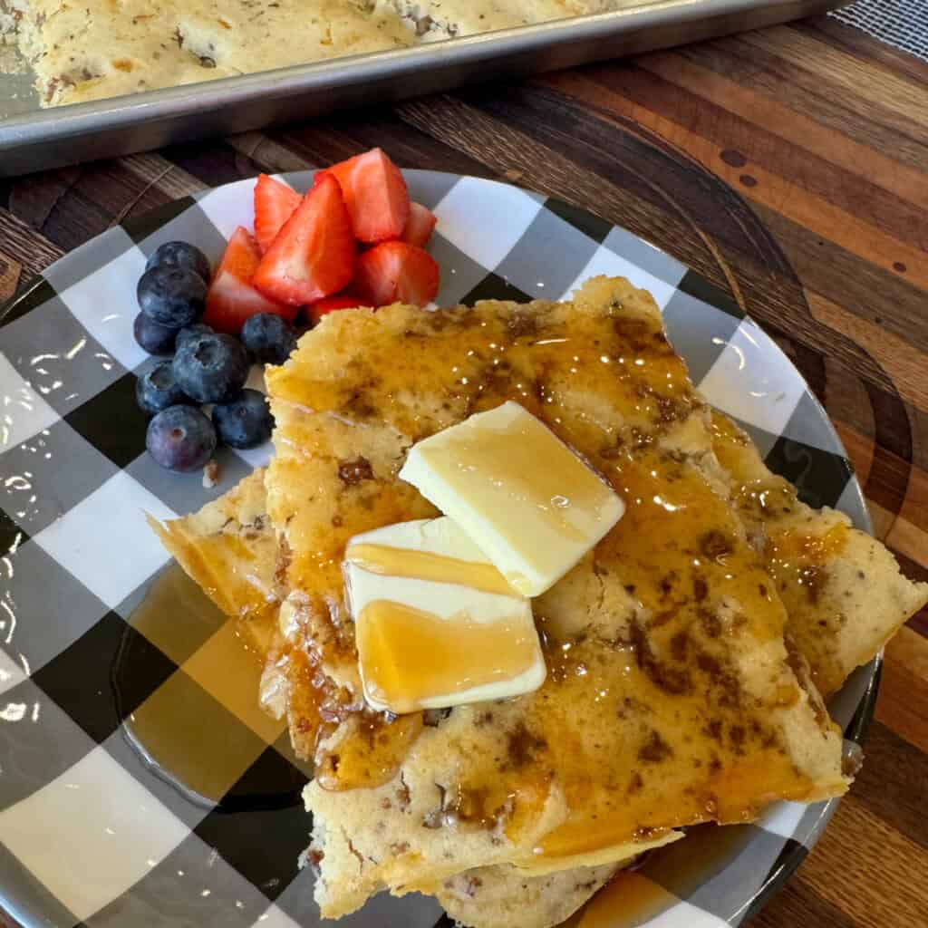 Sausage and Cheese Sheet Pan Pancakes