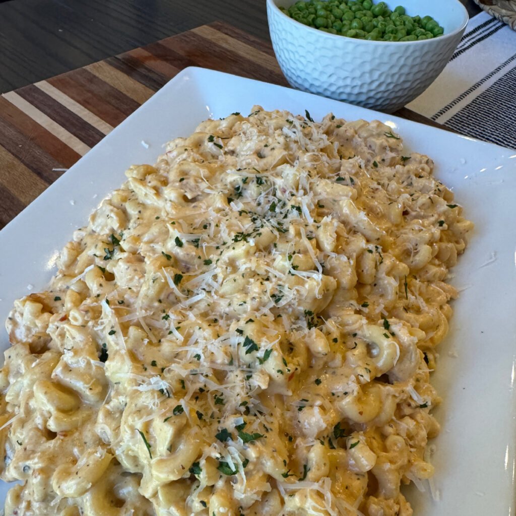 Parmesan Garlic Chicken Mac and Cheese