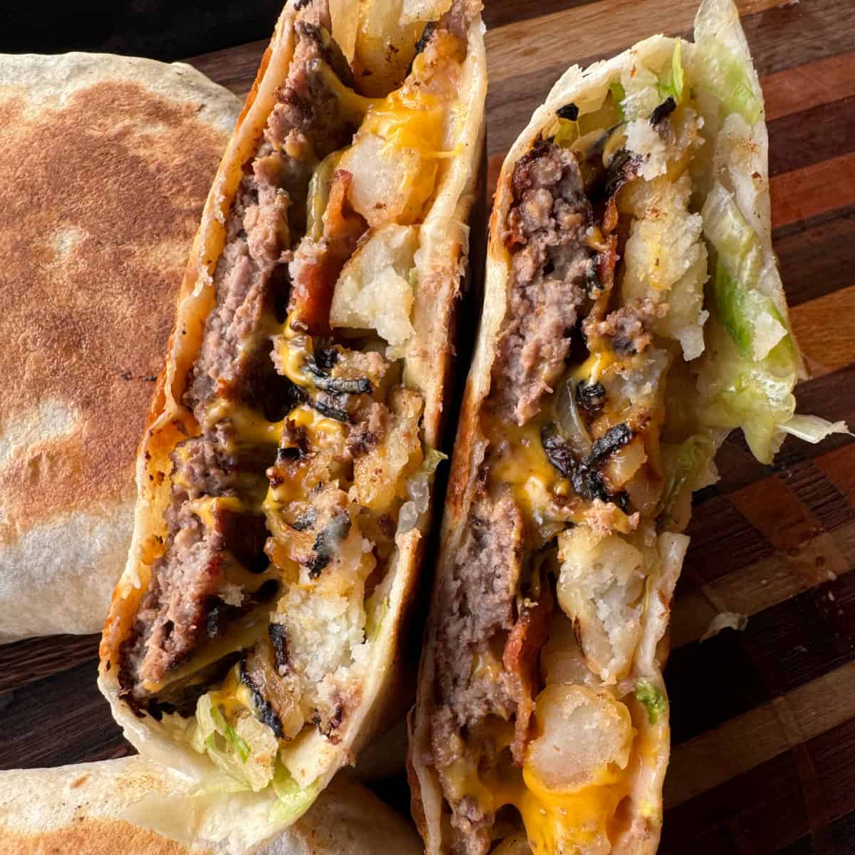 Smash Burger Crunch Wraps - Cooking in the Midwest