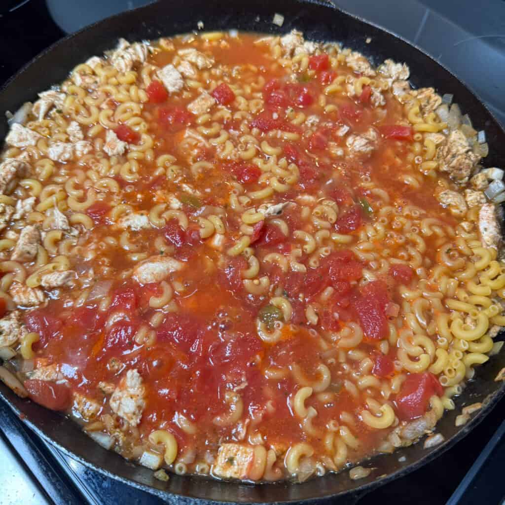 One Pan Chicken Taco Mac