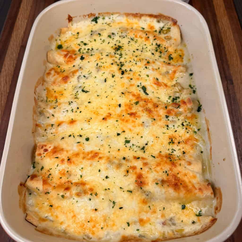 Baked Cheesy White Chicken Enchiladas