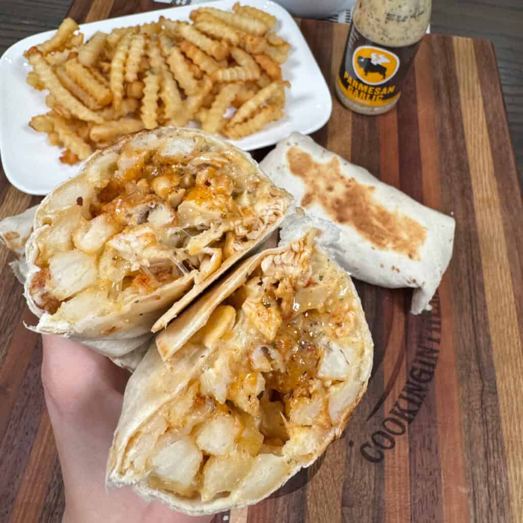 Parmesan Garlic Chicken Burritos