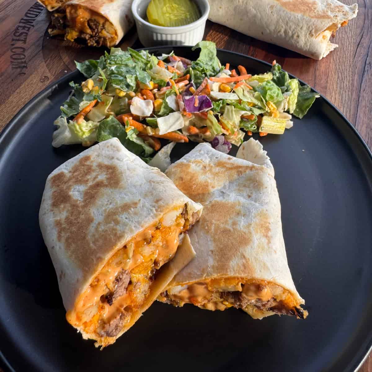 Animal Style Cheeseburger Burritos