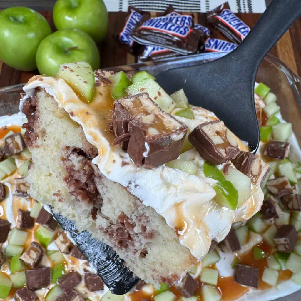 Snickers Salad Poke Cake