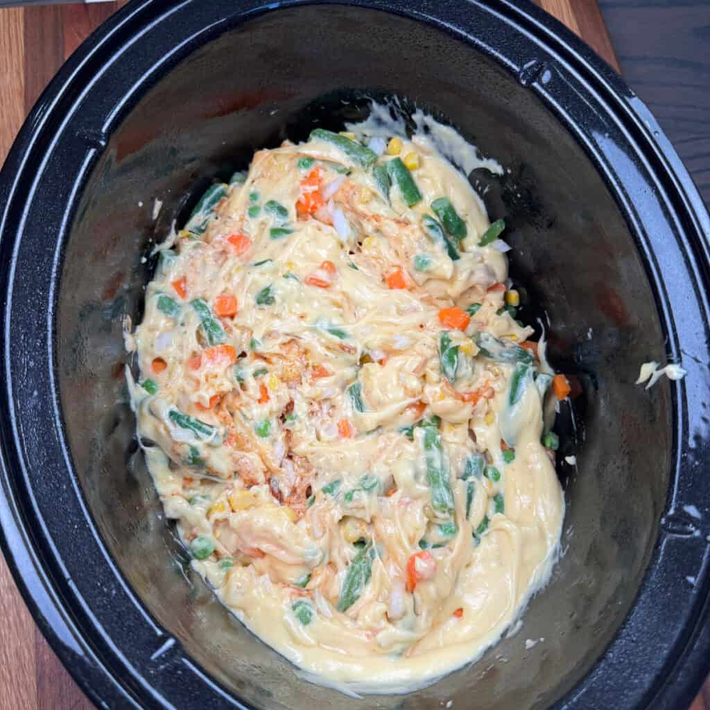 Crockpot Chicken Pot Pie and Biscuits