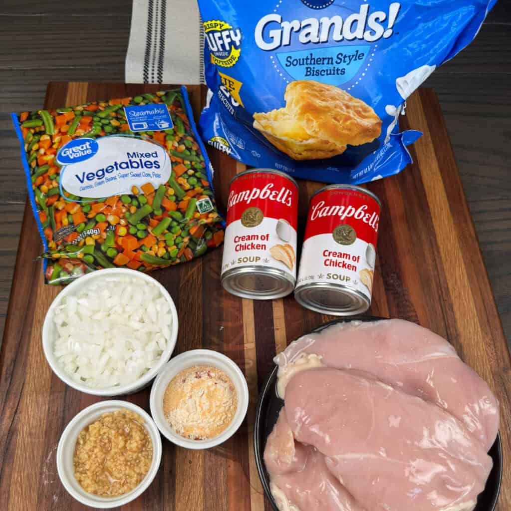 Crockpot Chicken Pot Pie and Biscuits