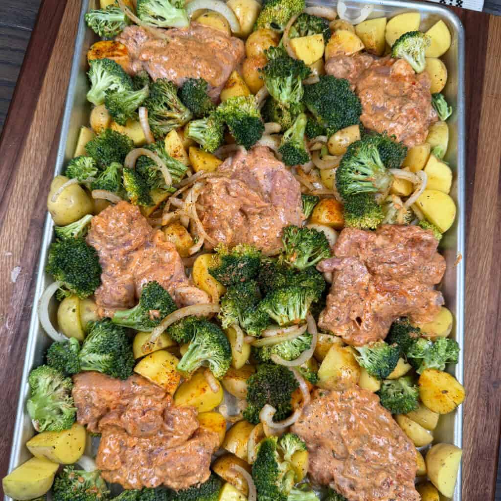 Sheet Pan Parmesan Garlic Chicken Thighs