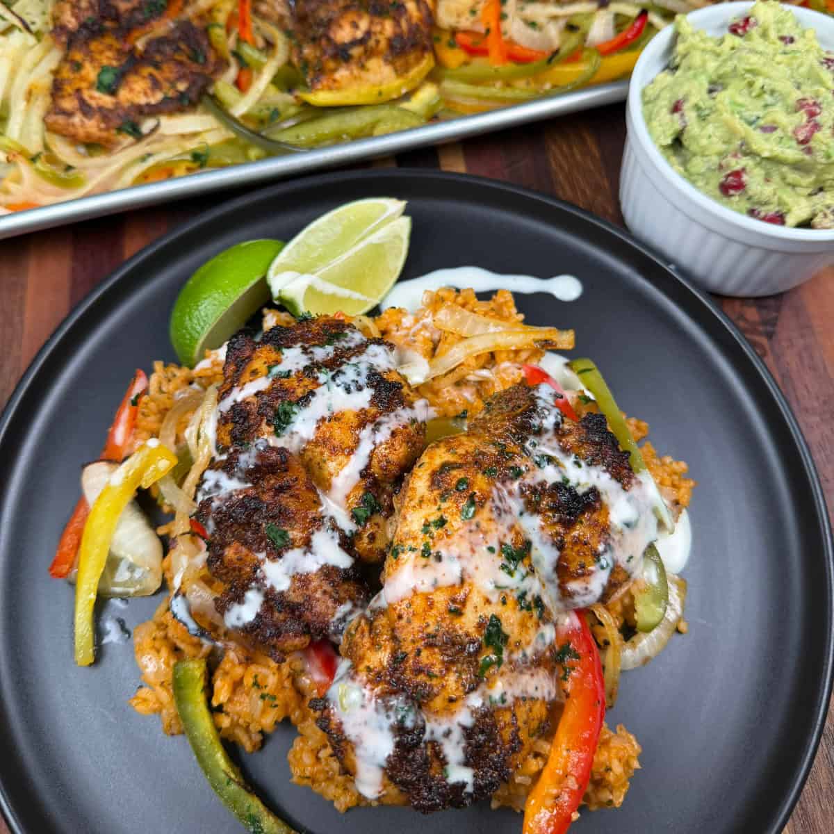 Sheet Pan Chicken Thigh Fajitas