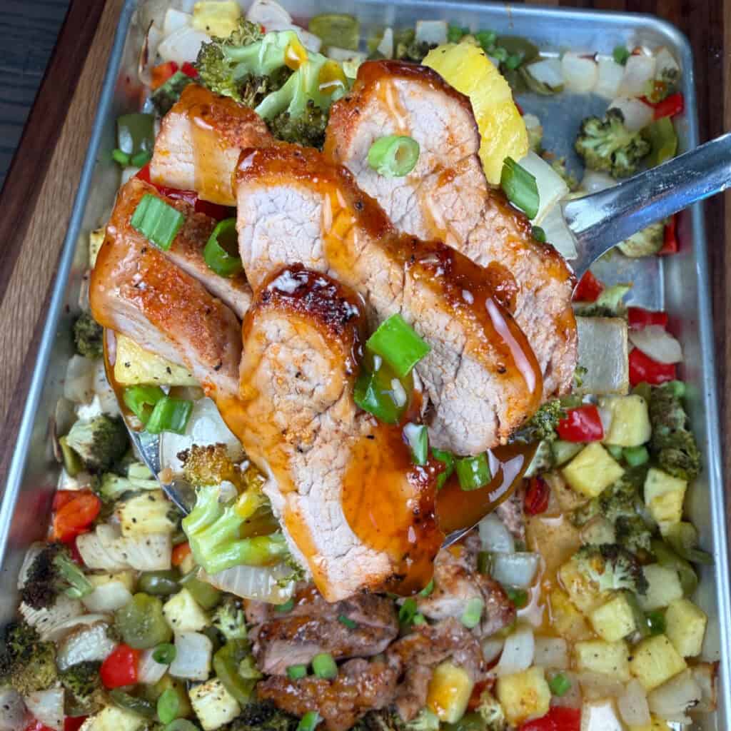 Sheet Pan Sweet and Sour Pork Tenderloin