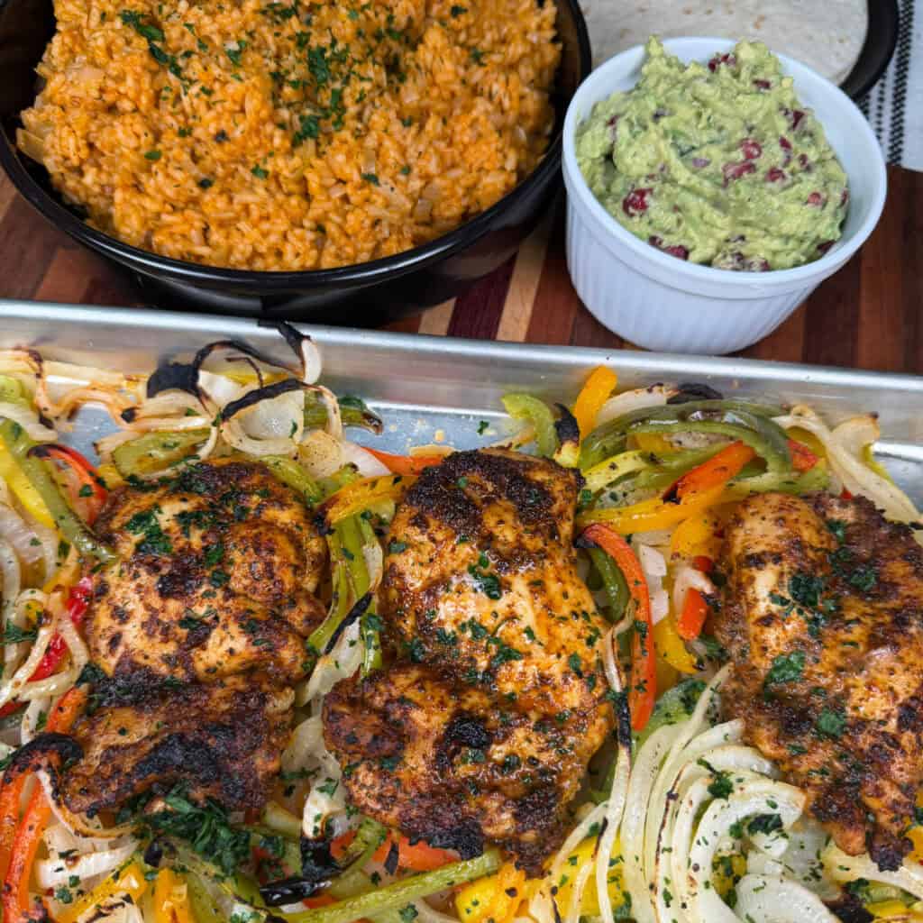 Sheet Pan Chicken Thigh Fajitas