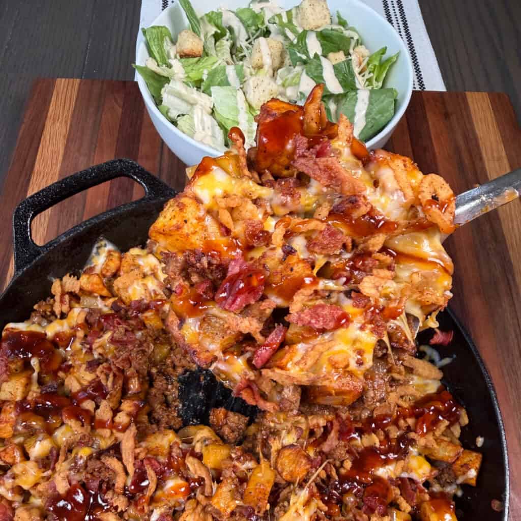 BBQ Cheeseburger Potato Skillet