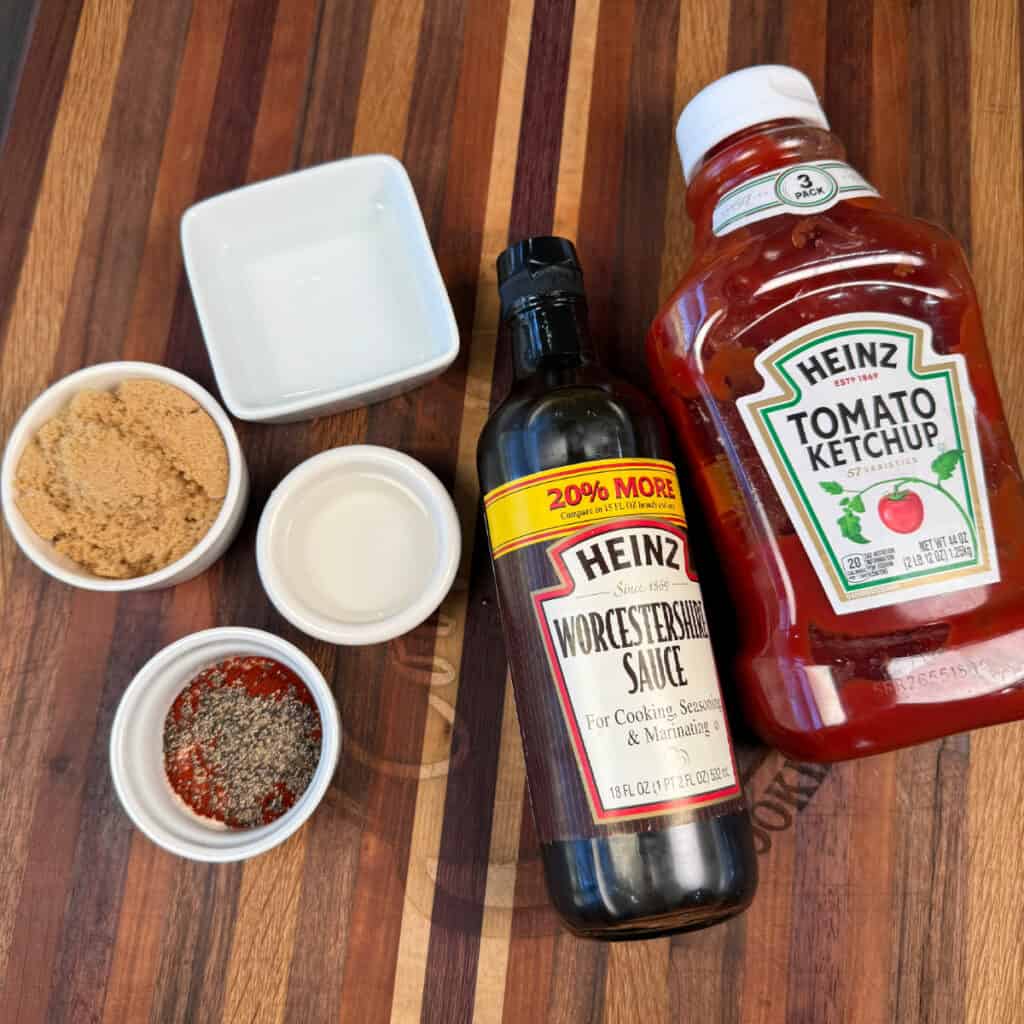Homemade Sauce Ingredients Ketchup, Worcestershire, brown sugar, vinegar, seasonings